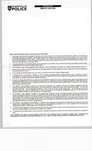Example of a simple caution from Thames Valley Police 